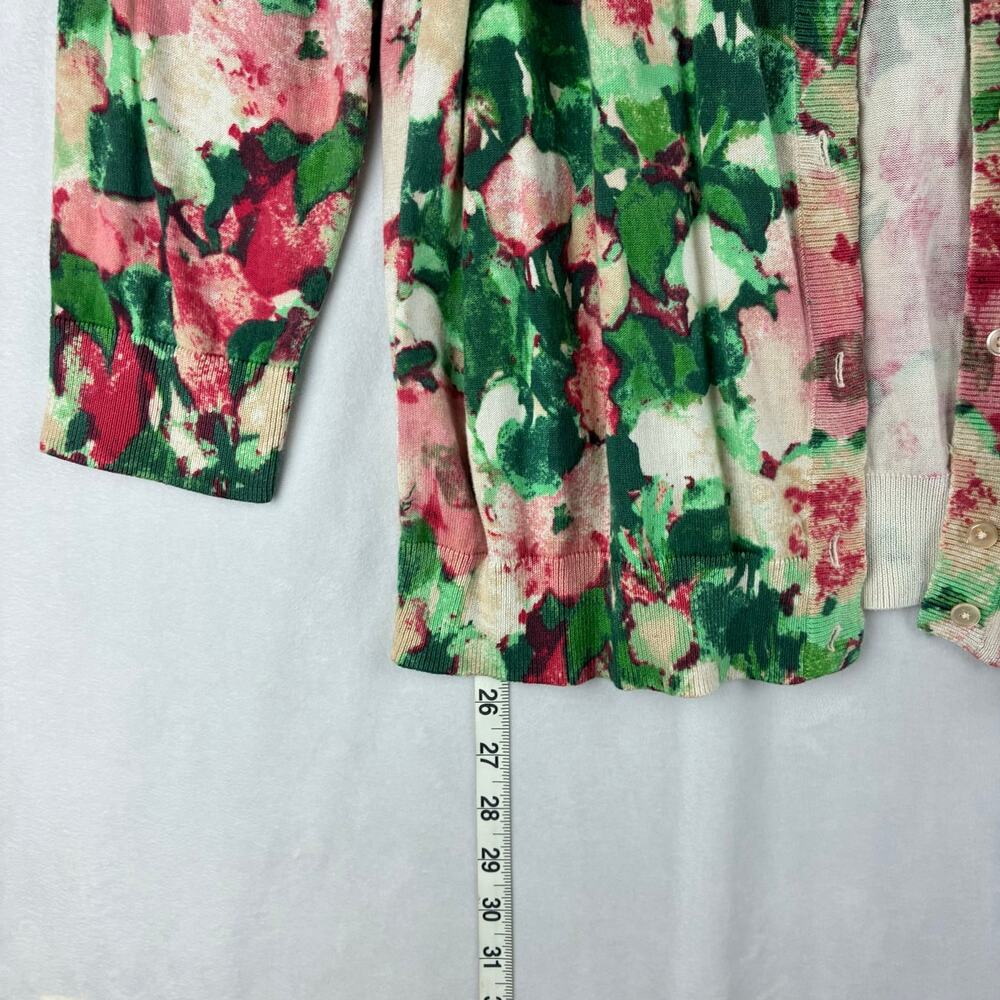 Talbots Floral Button Front Cardigan Sweater Women’s XL Teacher Twee Botanical - Picture 7 of 10